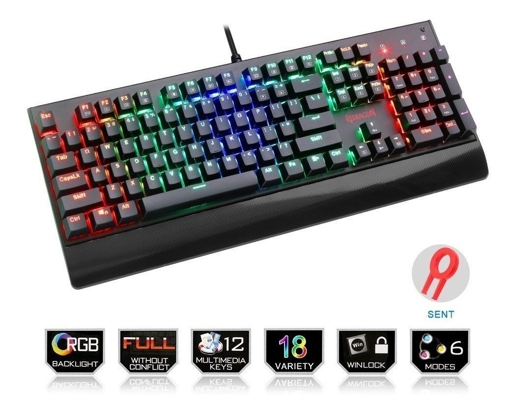 Teclado Mecânico Gamer Redragon Kala K557 Rgb