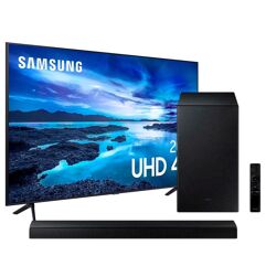 Combo_Samsung Smart TV 65" UHD 4K 65AU7700 + Soundbar Samsung com Subwoofer Sem Fio