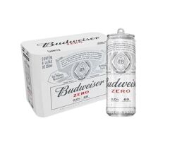 Cerveja Budweiser Zero Álcool Lata Sleek 350ml 8 Unidades