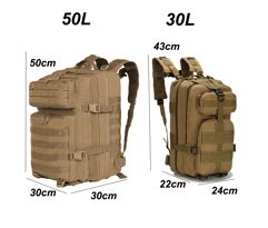 Mochila Lawaia Trekking Acampamento Tático Militar 30L/50L