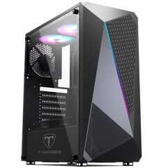 Gabinete Gamer T-Dagger RGB, Mid Tower, Lateral em Acrílico, Preto TGC-G25B