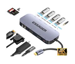 HUB Essager 11 Em 1 USB Tipo C Compatível Com USB C Para HDMI