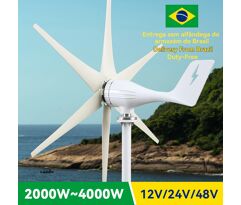 Gerador de Turbina Eólica para Uso Doméstico 6 Lâminas MPPT Controlador de Carga Moinhos de Vento