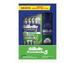 Kit Gillette Lamina Barbear 3 Sensitive 4 undades + Pós Barba 57ml