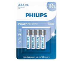 Pilha Philips Alcalina AAA 1.5V com 4 Unidades LR03P4B/59