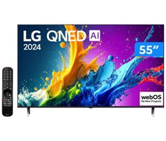 Smart TV 55" 4K UHD QNED LG 55QNED80TSA Wi-Fi Bluetooth com Alexa 3 HDMI 2 USB