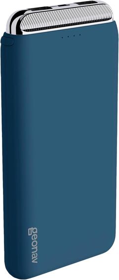 Geonav Power Bank, Carregador Portátil Universal 12.000 mAh, 2 Saídas USB + 1 Saída USB-C, PB12KMB, Azul Marinho