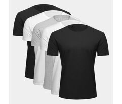 Kit 5 Camisetas Básica Masculina