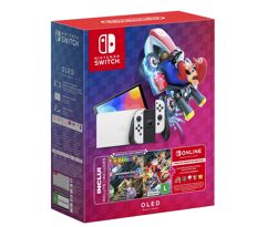 Novo Console Bundle Nintendo Switch OLED com Mario Kart 8 + 3 Meses Assinatura Switch Online