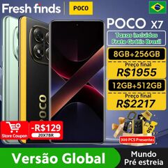 POCO X7 tela 6,67" CrystalRes 1.5K FloW AMOLED Display Curvo 45W Turbo Carregamento NFC